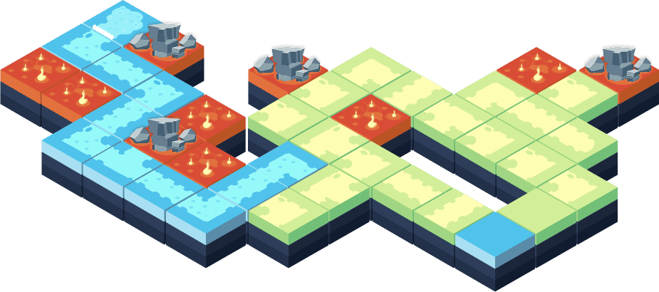 Riomaker — an isometric puzzle of river tiles